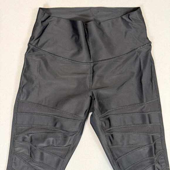 Lululemon Leggings Womens‎ 10 Black High Rise Ankle Moto Mesh Yoga Athletic - Picture 5 of 8
